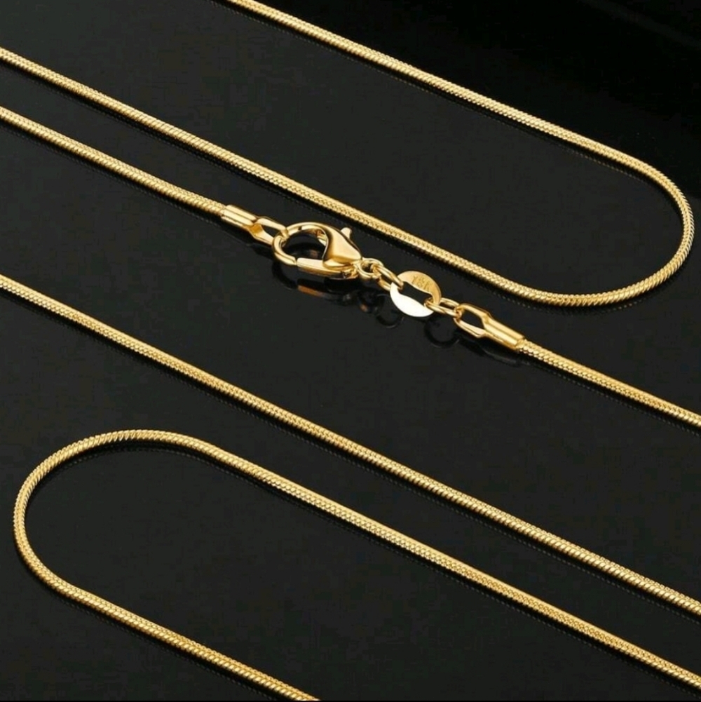 1mm Elegant 18K Gold Plated Necklace for Women 16" - Picture 9 of 9
